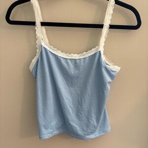Light Blue Lace Trim Camisole